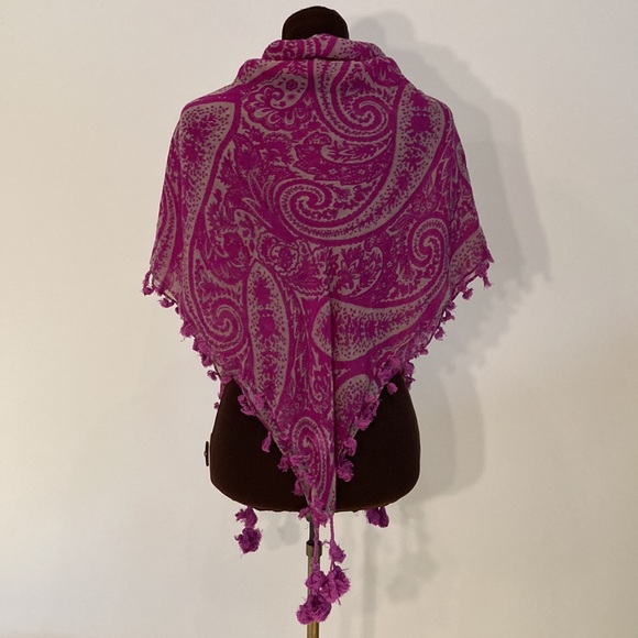 J. crew large pompom square scarf sarong wrap - Picture 3 of 14